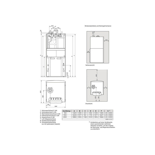 Vaillant Gas-Kompaktgerät ecoCOMPACT VSC 206/4-5 90 4-21 kW, E-Gas