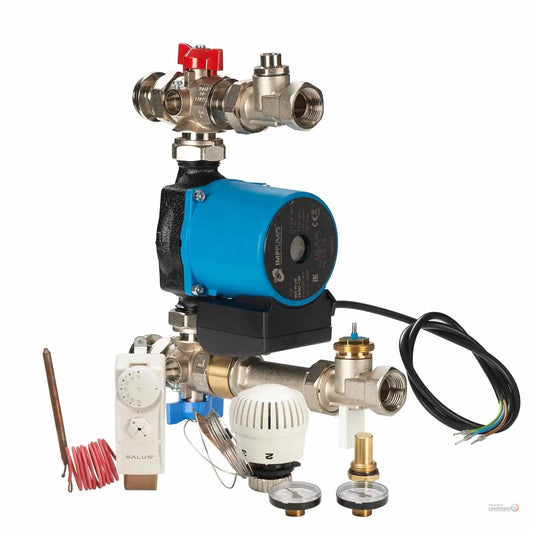 Kompakt-Regelstation für Fußbodenheizung mit IMP Hocheffizienz Strasshofer