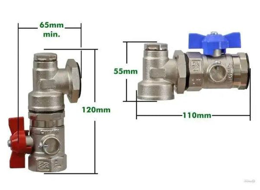 Kugelhahn-Set für Heizkreisverteiler Vertikalmontage Heizsysteme Löschmann