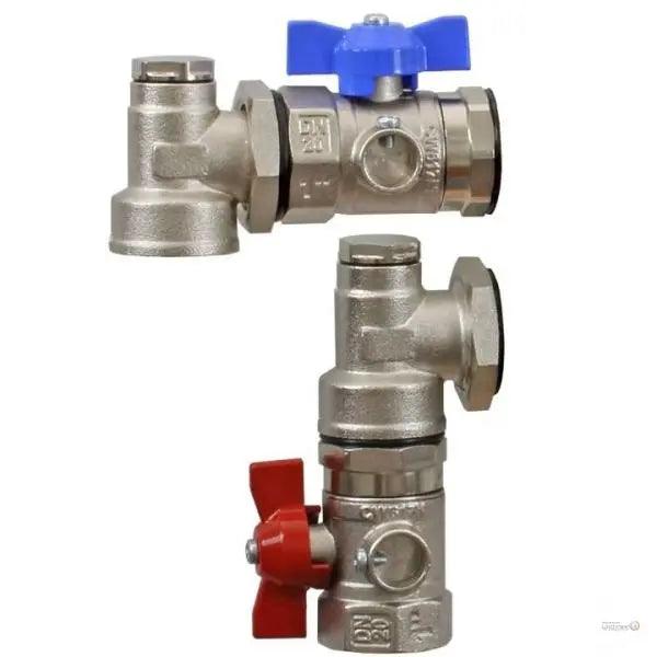 Kugelhahn-Set für Heizkreisverteiler Vertikalmontage Heizsysteme Löschmann