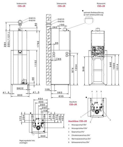 Wolf Gas-Brennwert 14 kW Kompaktheizzentrale CGS-2R-14