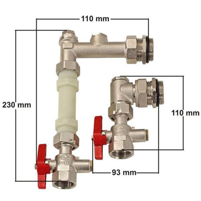 Wärmemengenzähler-Einbauset 3/4" senkrecht